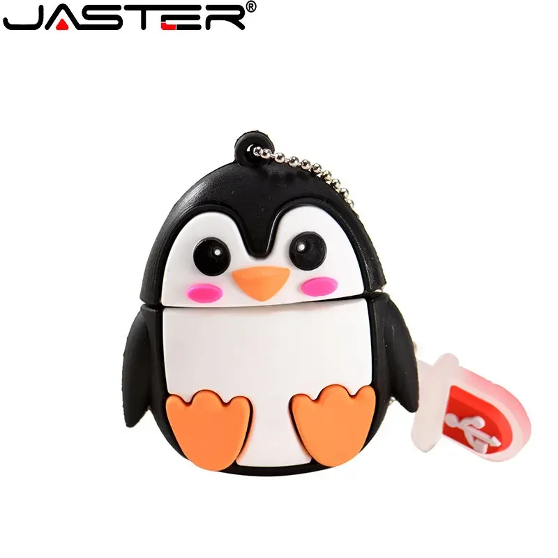 JASTER Dễ Thương Hoạt Hình Hình Đèn LED Cổng USB 64GB Chim Cánh Cụt Mèo Thẻ Nhớ 32GB Cú Khủng Long Bút 16GB Bee Cáo Pendrive 8GB