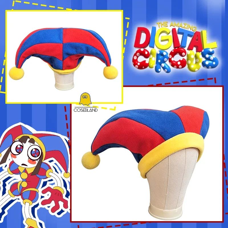 The Amazing Digital Circus Pomni Cosplay Joker Hat Cartoon Cute Cap Halloween Party for Children Kids Girls Gifts Cosplay Props