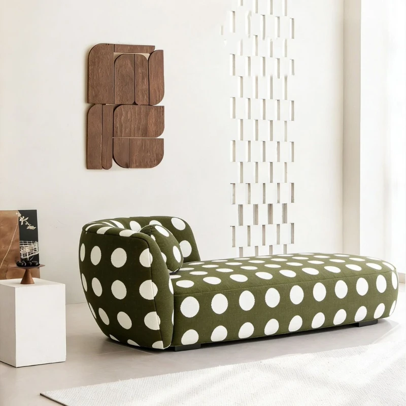 

Modern simple polka dot fabric sofa designer living room lazy sofa recliner