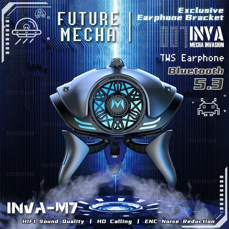 

Noise Reduction Headsets 5.3 Gaming Earphone ENC Mecha Invasion TWS In-Ear Wireless Headphones INVA-M7 Mecha Style Bluetooth