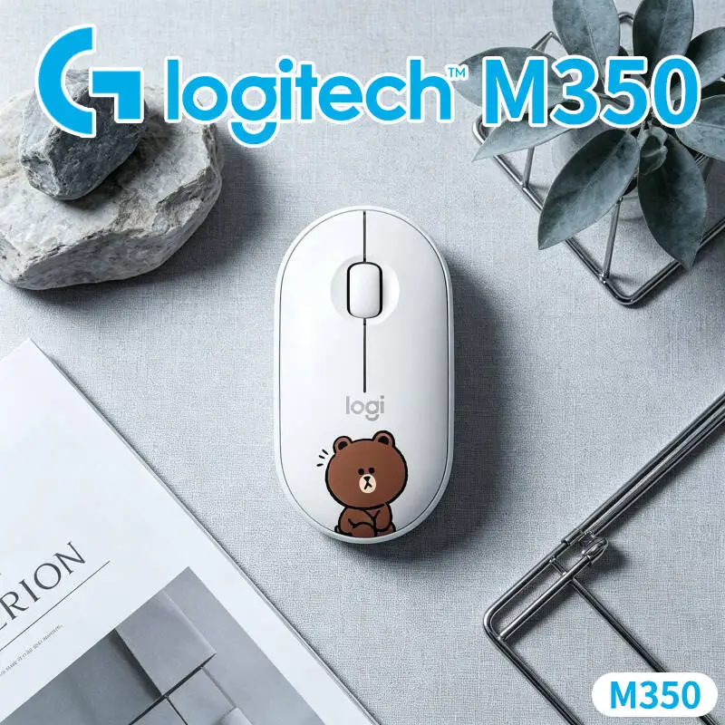 Ratón Inalámbrico Logitech M350 Pebble - Diseño Minimalista, Clics Silenciosos, Alcance de 10 m, 77 g de Peso, Construcción Ecológica