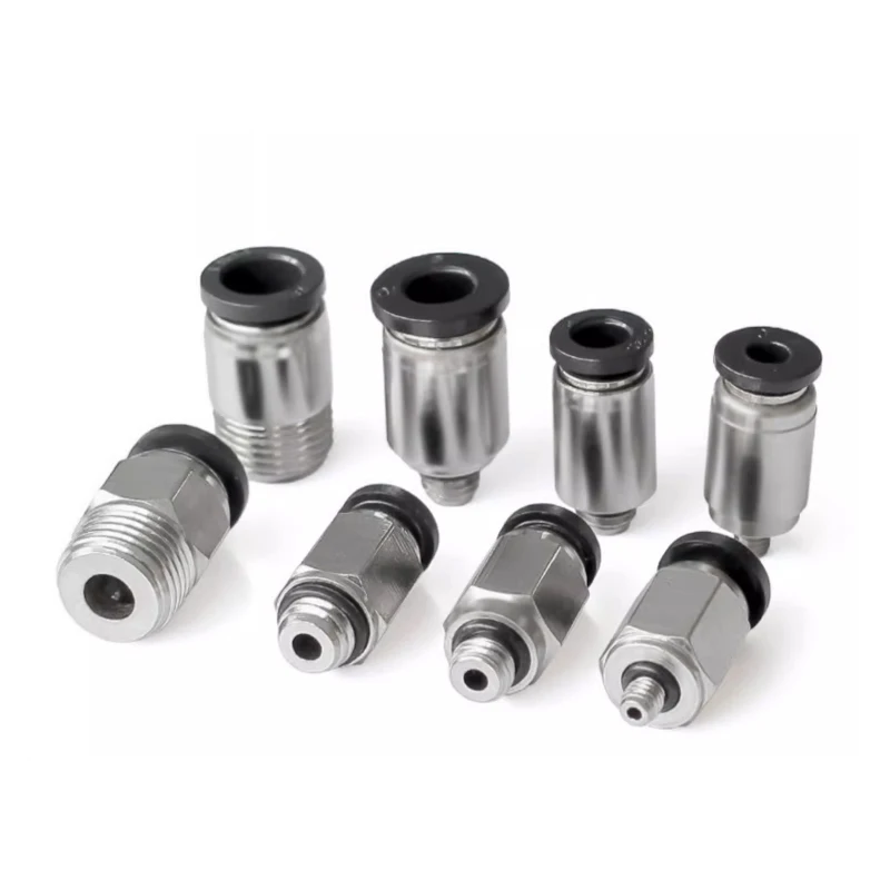 5pcs Air Tube Miniature Connector Micro Hose Fitting Quick Coupling POC/PC3-M5/4-M3/M6/M7/01 Pneumatic Cylindrical Mini Fittings