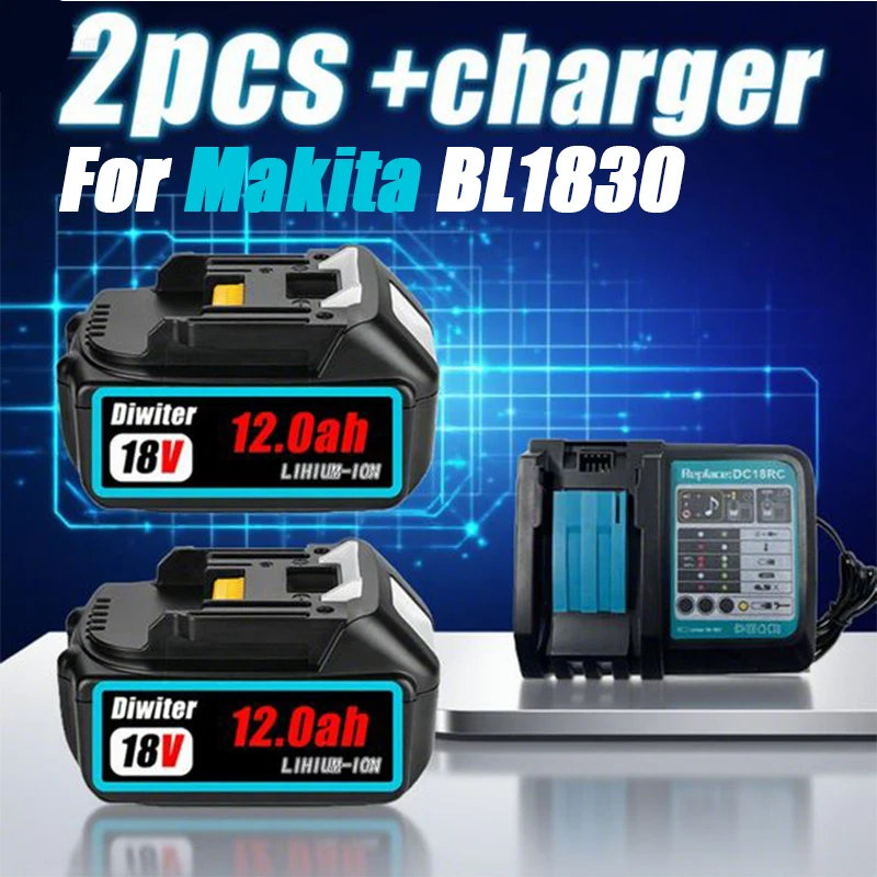 

Для аккумулятора Makita 18 В 12 Ач, литий-ионный аккумулятор 18650, подходит для электроинструмента Makita
