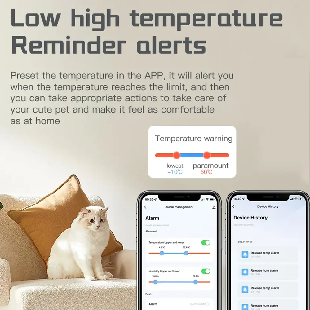 Tuya Zigbee Temperature Humidity Sensor Smart Home Device Compatible with Google Home Alexa for Environmental Monitoring