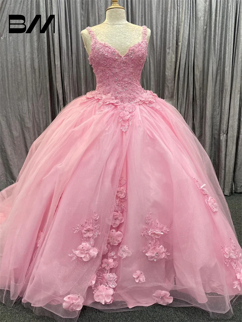 Pink Floral Sweet 15 16 Dress, Custom Quinceanera Dress 2024 Ball Gown, Cocktail Dresses, Wedding Party Gown