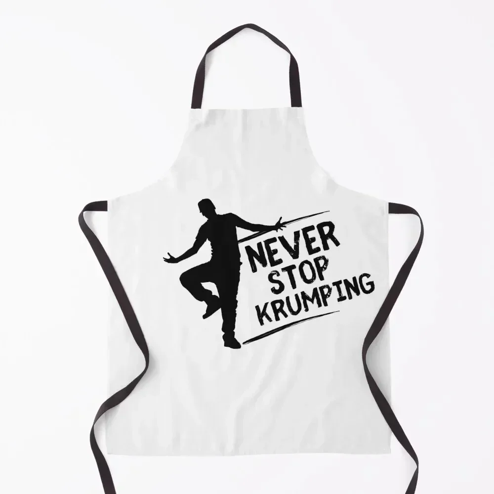 

Never Stop Krumping Apron For Men Kitchen accessories for women with pocket Household Items Kitchen Apron