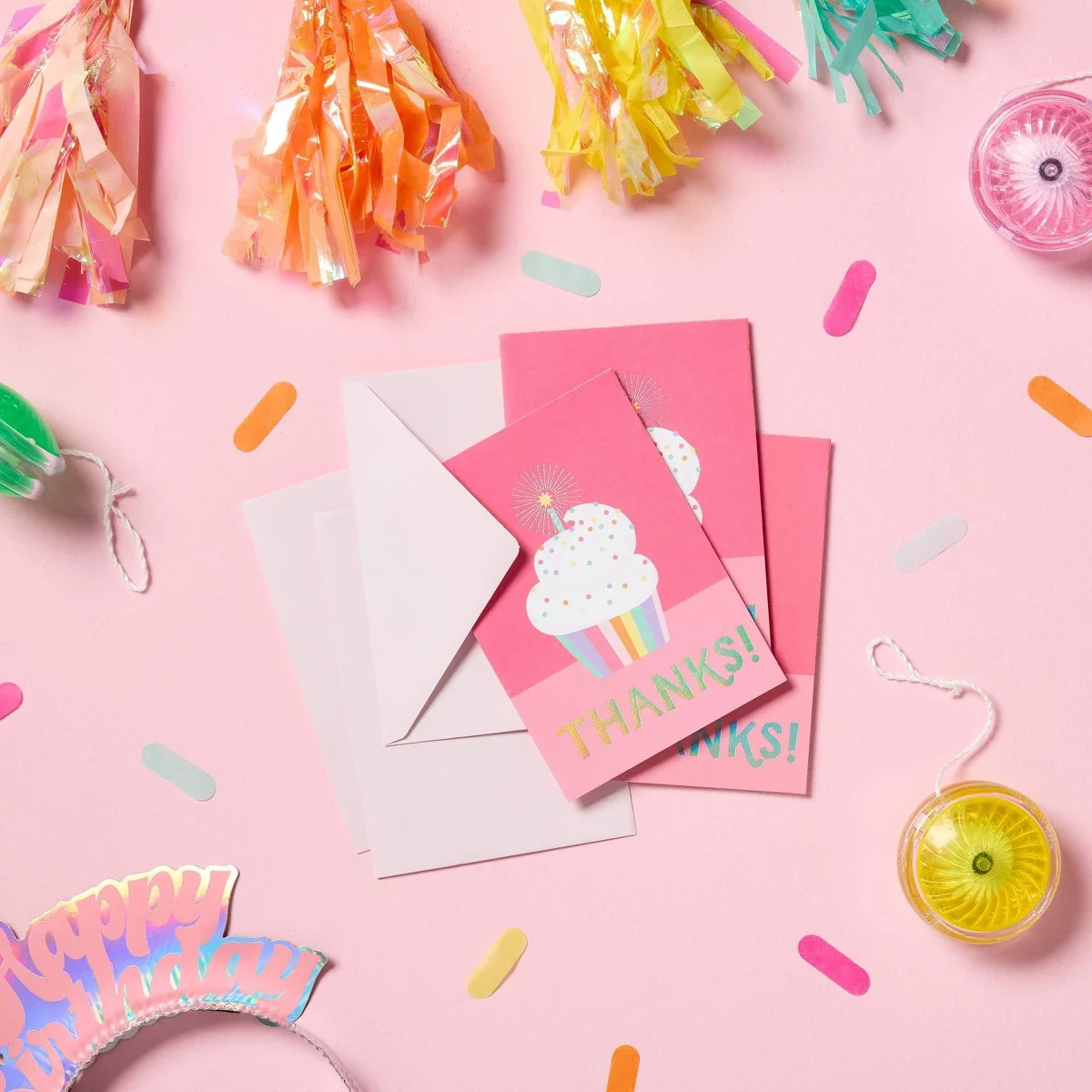 

24ct Cupcake Thank You Notes Card Set with Envelopes Blank Inside -