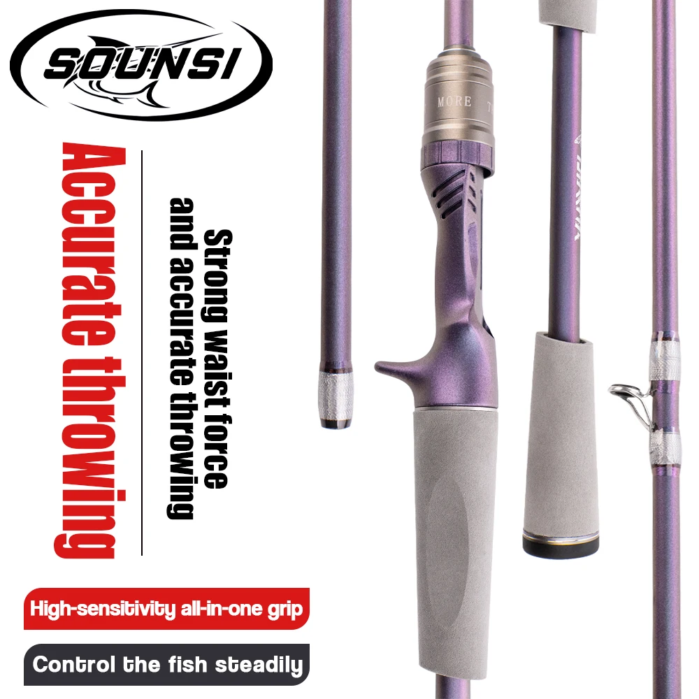 

SOUNSI Fishing Lure Rod Spinning/Casting Fast Rod 5-28 Line 1.8-2.1M Carbon Tip Ultralight Boat Fishing Rod Casting Rod