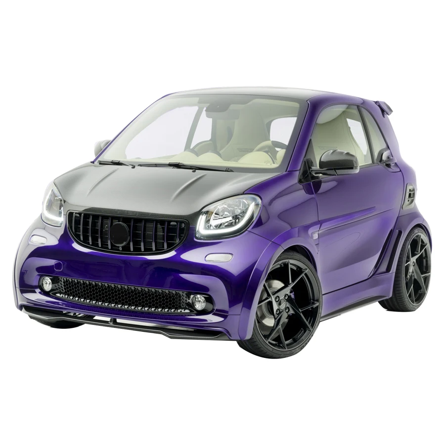 MSY Type Dry Carbon Fiber Wide Body Kits for Smart Front Lip Rear Diffuser Roof Wing Front Bonnet Hood Front Grill Mirror Cover