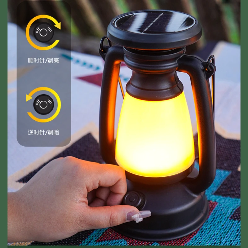 

3000-5000K Camping Lantern with Solar Charging USB Rechargeable Camping Light Portable Camping Lanterns Hanging Tent Lamp