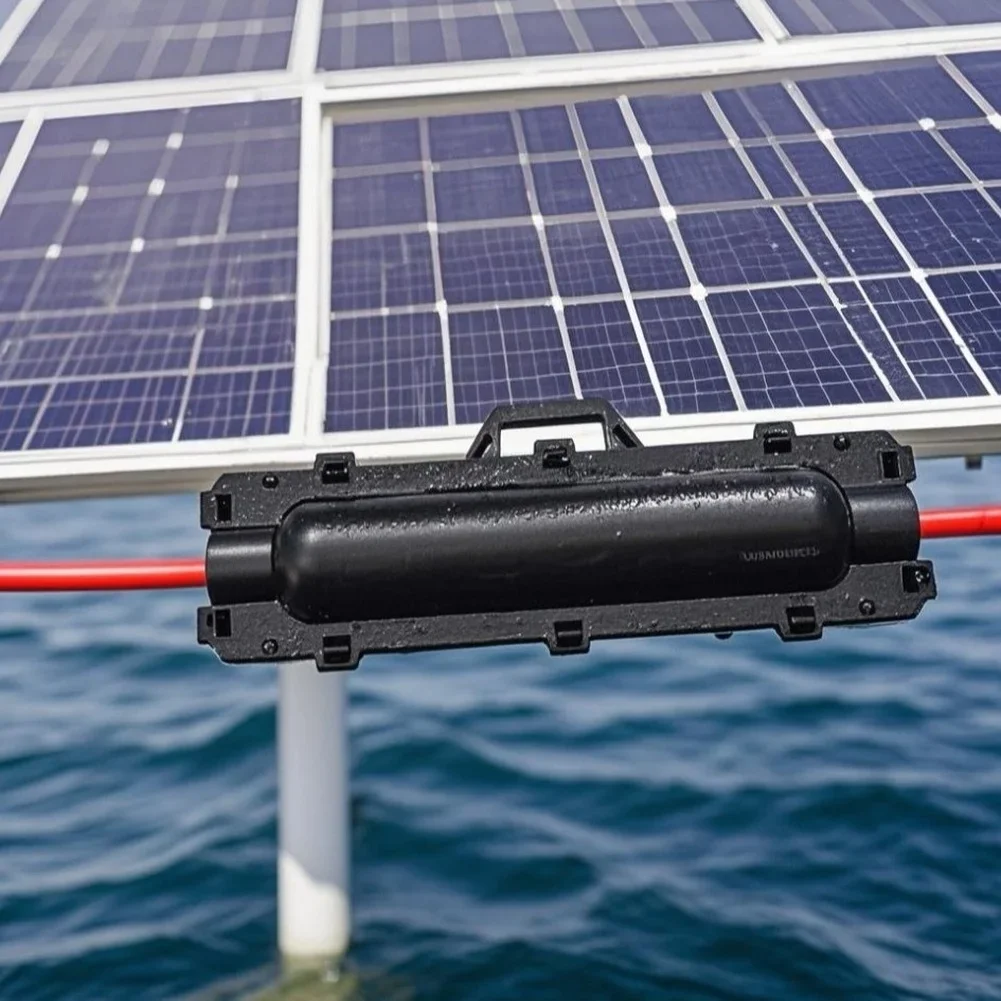 Outdoor Solar Connector Protection Box PPO Material Black Enclosure For PV Cable Connections Up To 100C Operating Temp