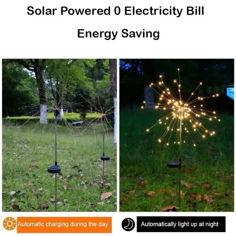 ABWZ-DIY Design Solar Garden Lights 120 Leds Flexible Waterproof Auto On/OFF Perfect Suitable For Outdoor Decoration