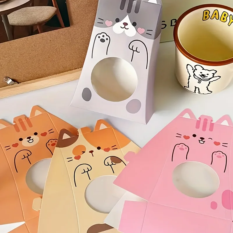 Niedliche Katzenförmige Papier-Geschenkboxen, Langlebiges Fenster-Hohldesign, für Feiertagspartys, Geburtstage, Schulveranstaltungen, Robuste Konstruktion. – Detail 6
