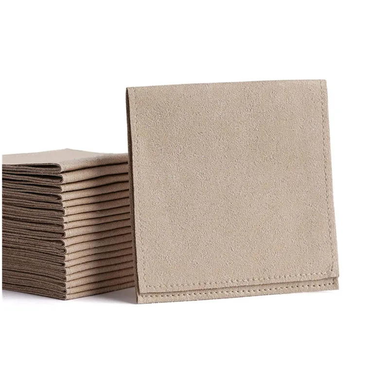 

Jewelry Pouch 20pcs 8x8cm Luxury Microfiber Jewelry Packaging Bag Gift Envelope Style with Strings & Divider