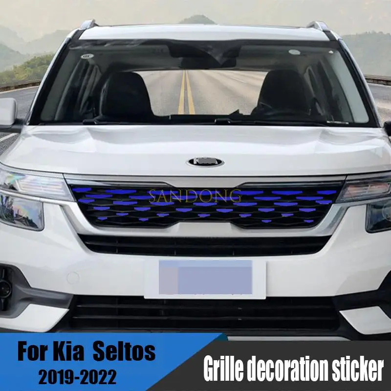 for Kia Seltos kx3 2019 2021 2022 grille exterior change color film decoration sticker modification