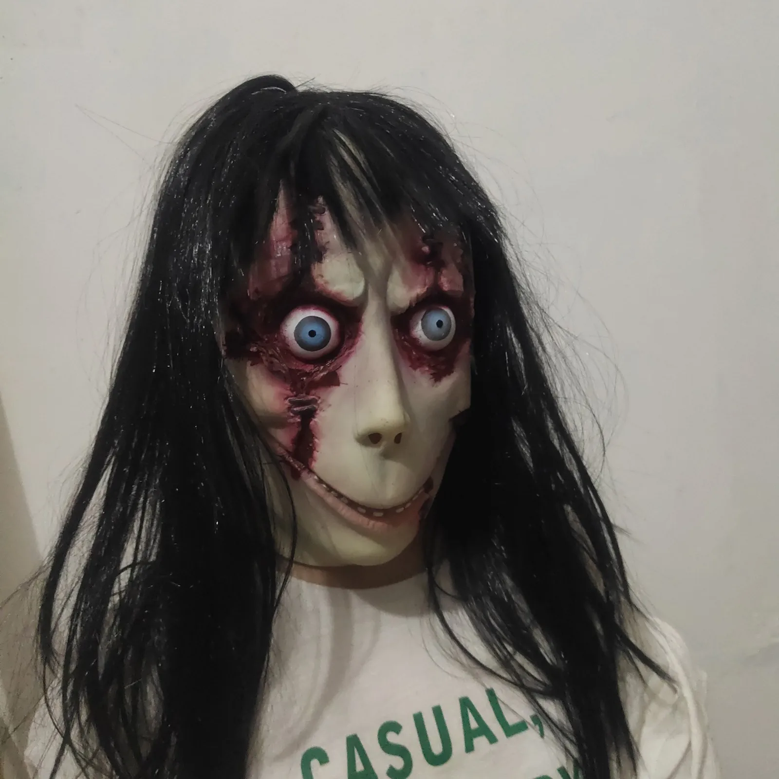 Creepy Halloween Mask Sadako Horror Mask Cosplay Props Halloween Face Mask