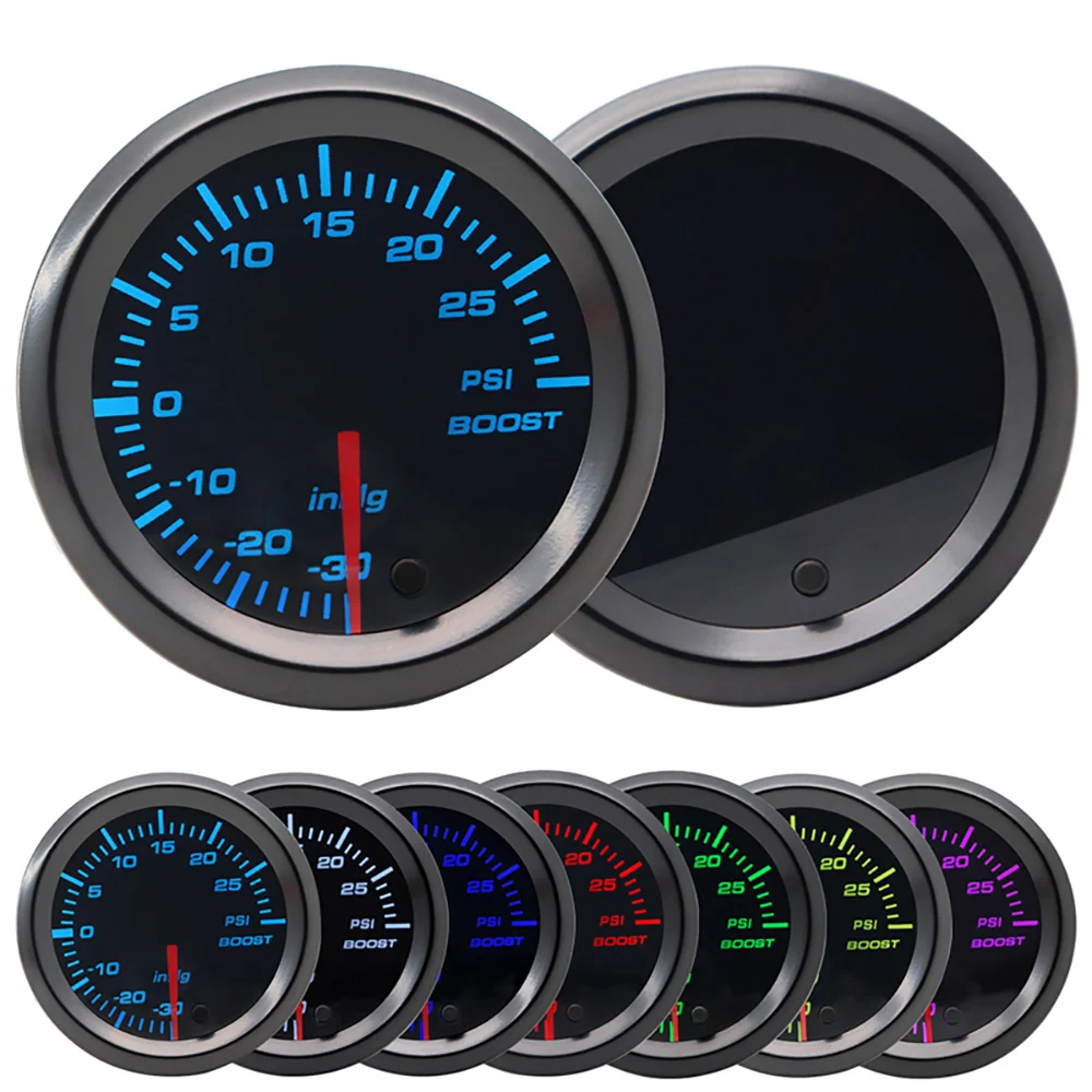 2,52mm LED Getönte 7-Farben-Serie: Boost/Wassertemperatur/Öltemperatur/Öldruck/Voltmeter/Luft-Kraftstoff-Verhältnis/EGT/Drehzahlmesser für Fahrzeuge – Detail 4