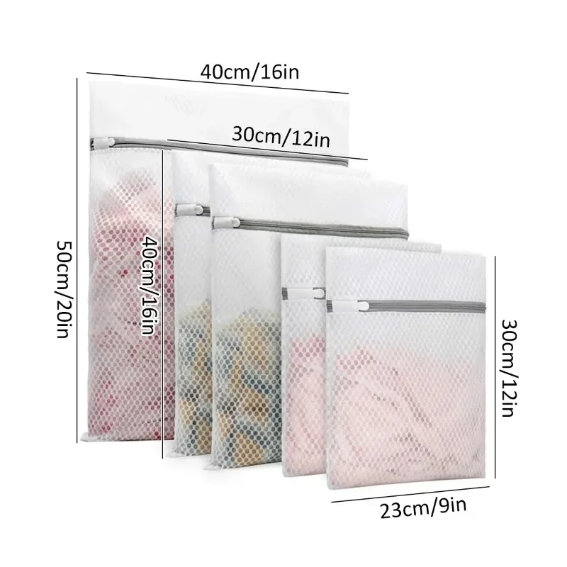 5Pcs Mesh Laundry Bags Durable Honeycomb Mesh Laundry Organizer Bags Reusable Washing Machines Bag