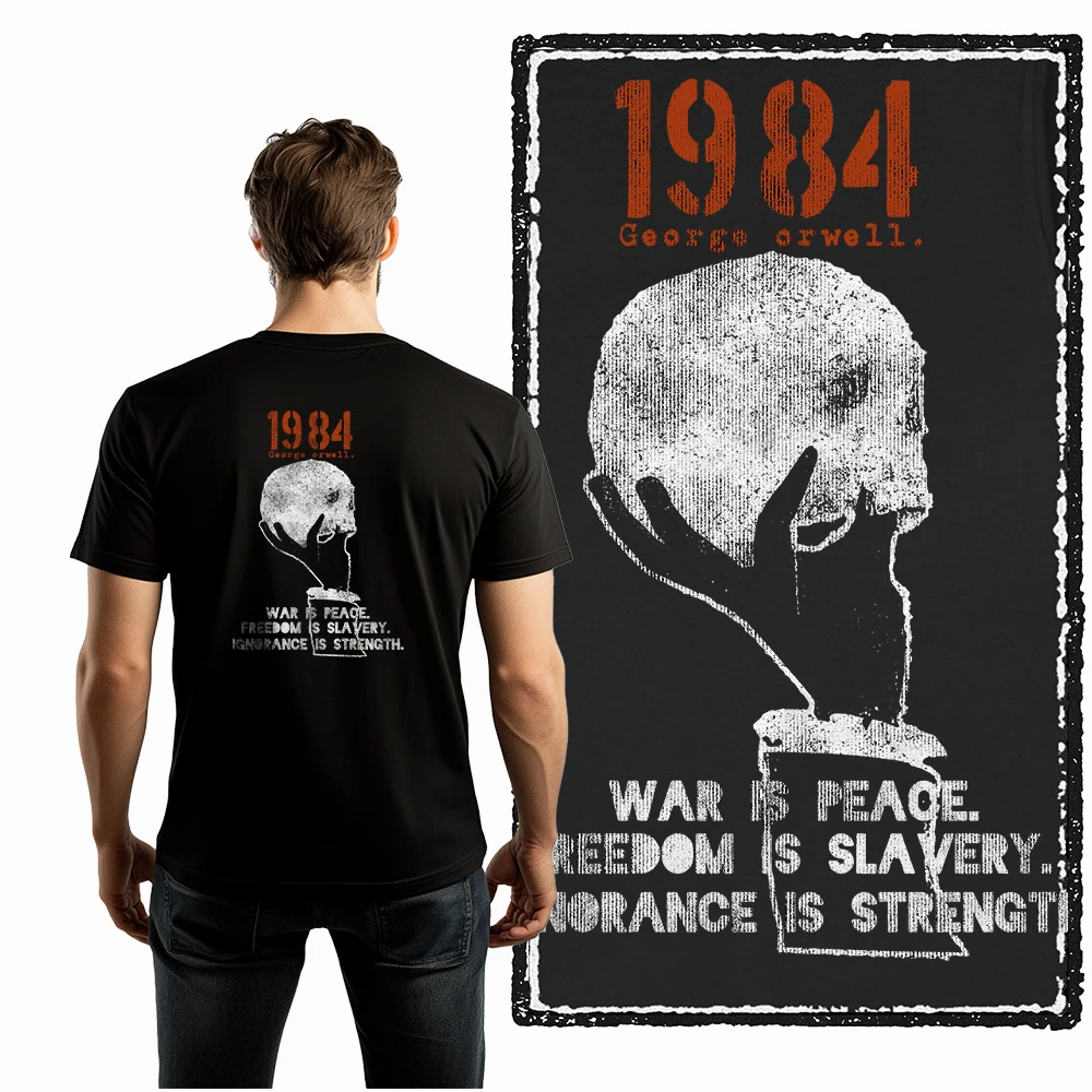 Coolmind 1984 الخلفي القطن الشارع الشهير بارد الحصري الجرافيك الرجال تي شيرت الرجال التي شيرت الشارع الشهير الجرافيك تي شيرت للرجال المحملة