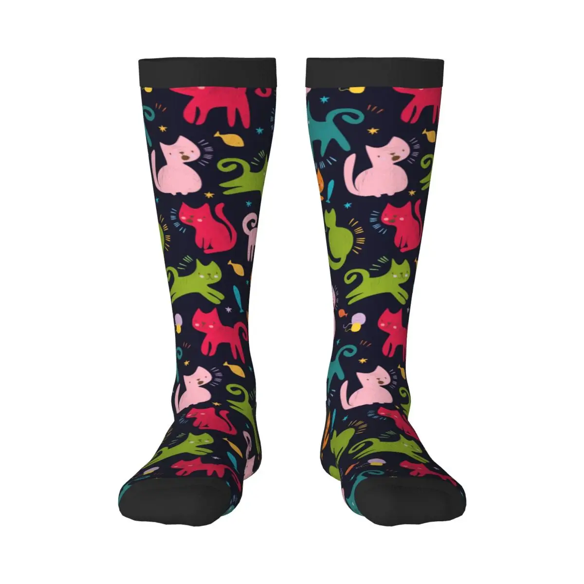 

Spring/autumn over the knee socks Cute Colored Cats school dance long stocking