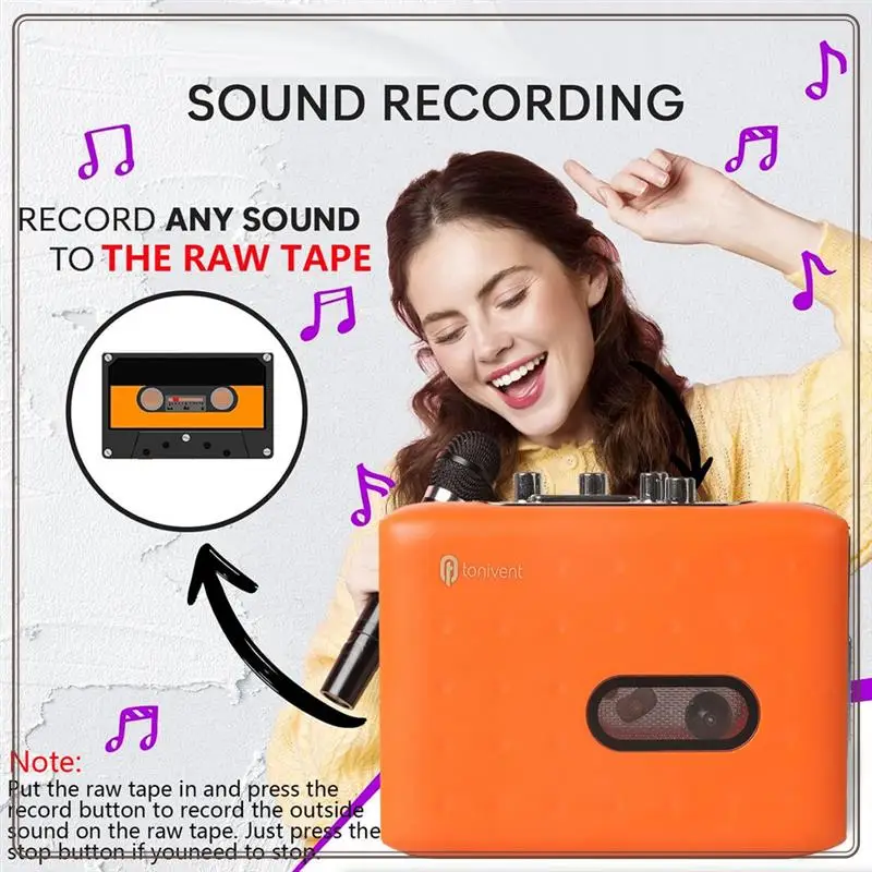 信頼性の高いポータブルカセットプレーヤーカセットレコーダーUSB CカセットテープからMP3コンバータカセットテーププレーヤー、ヘッドフォン付き、Por