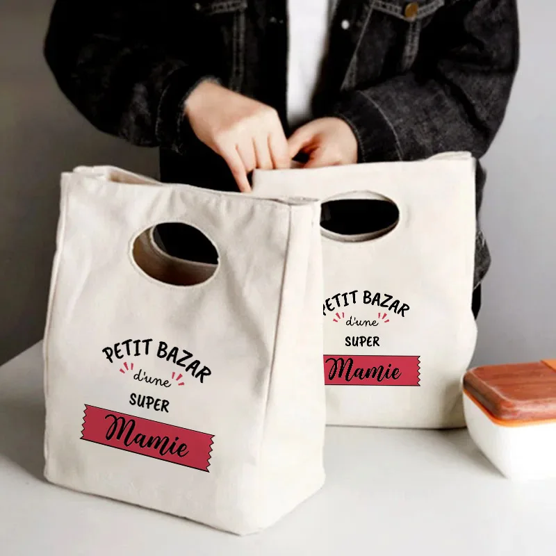 1 قطعة سوبر مامي نمط الغداء حقيبة للحفاظ على البرودة المحمولة معزول بينتو حمل الحرارية أكياس تخزين المواد الغذائية المعلم هدية عيد الجدة #3