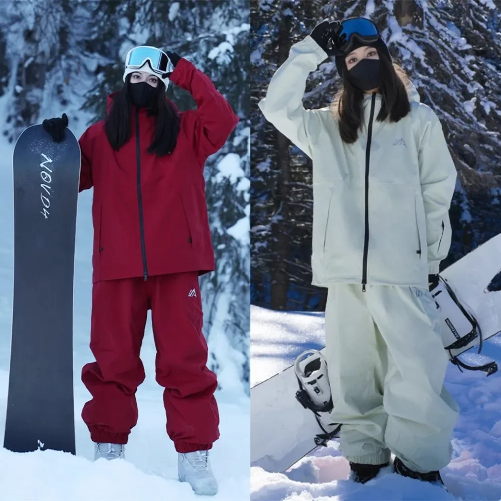 

2025 Male Female Couple Ski Suit Set Loose Type Waterproof Keep Warm Ski Pants Ski Jackets snow clothes women