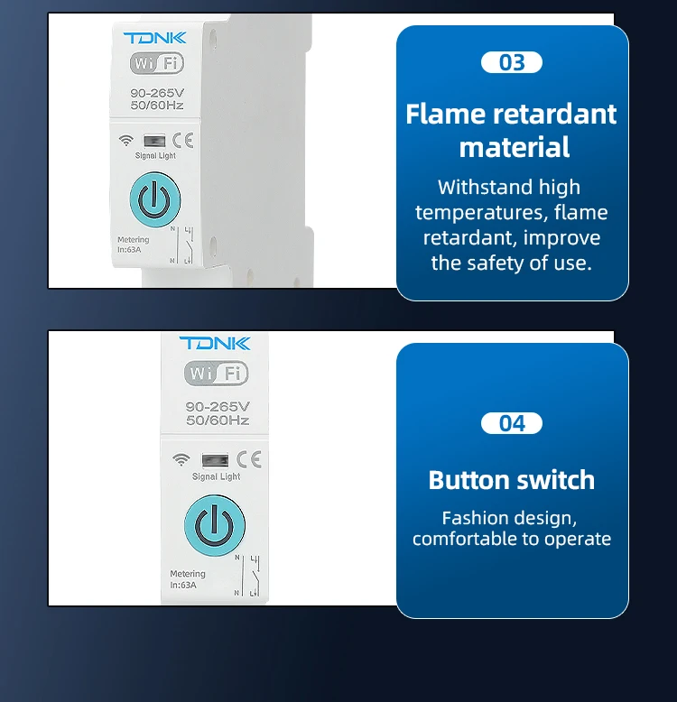 TUYA WiFi MCB 1A-63A Smart Circuit Breaker Überstrom Unter Spannung Schutz Power Metering Drahtlose Fernbedienung Schalter – Detail 16
