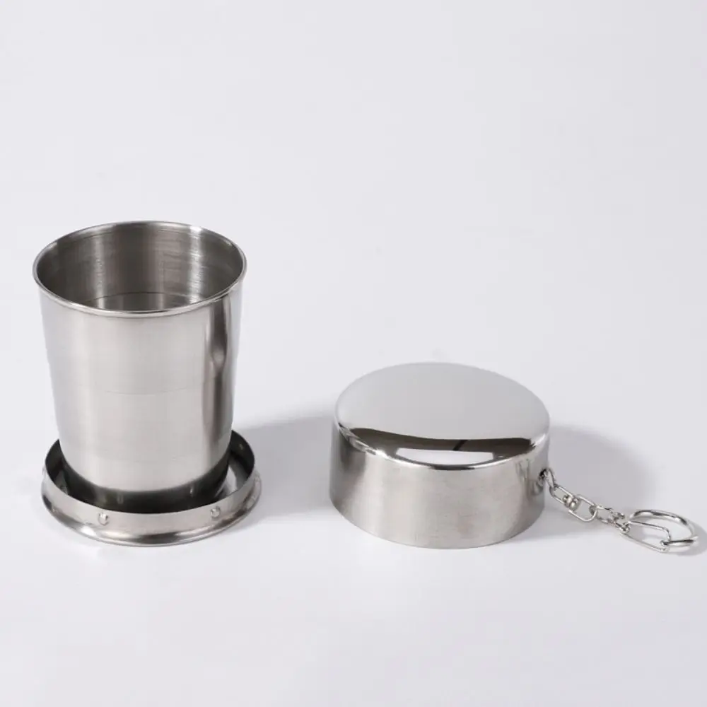 Multifunctional Stainless Steel Folding Cup Collapsible Portable Camping Mug 3 Size Stackable Outdoor Telescopic Cup Hiking