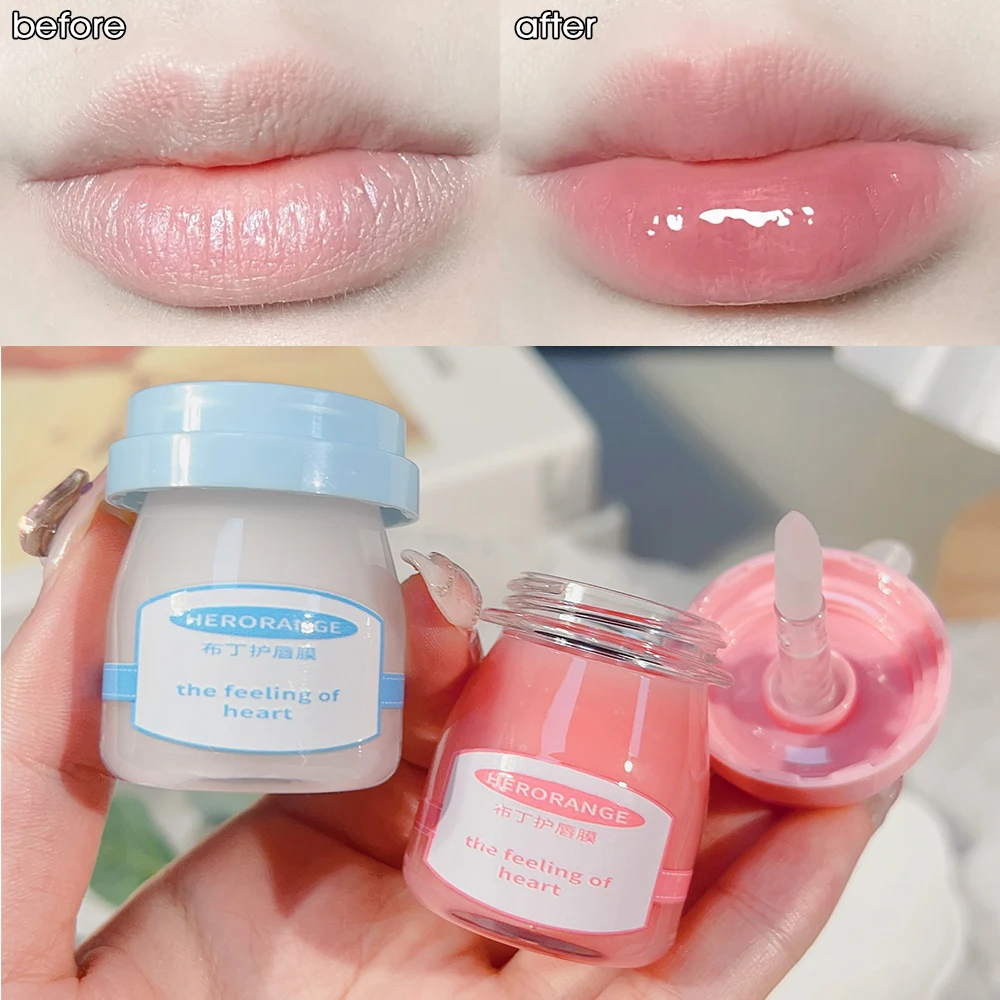 Strawberry Pudding Lip Mask Day And Night Repair Moisturizing Lip Balm Transparent Lip Care Sleep Masks Lipstick Base Cosmetics