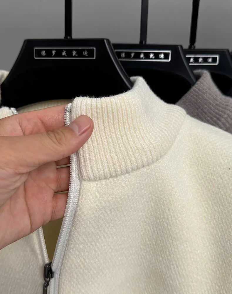 Hochwertiger Samt-Winterpullover Marken-Klassiker mit Paul-Pony-Stickerei Stehkragen Herren-Oberteil Verdickter Warmer Lässiger Strickpullover – Detail 13