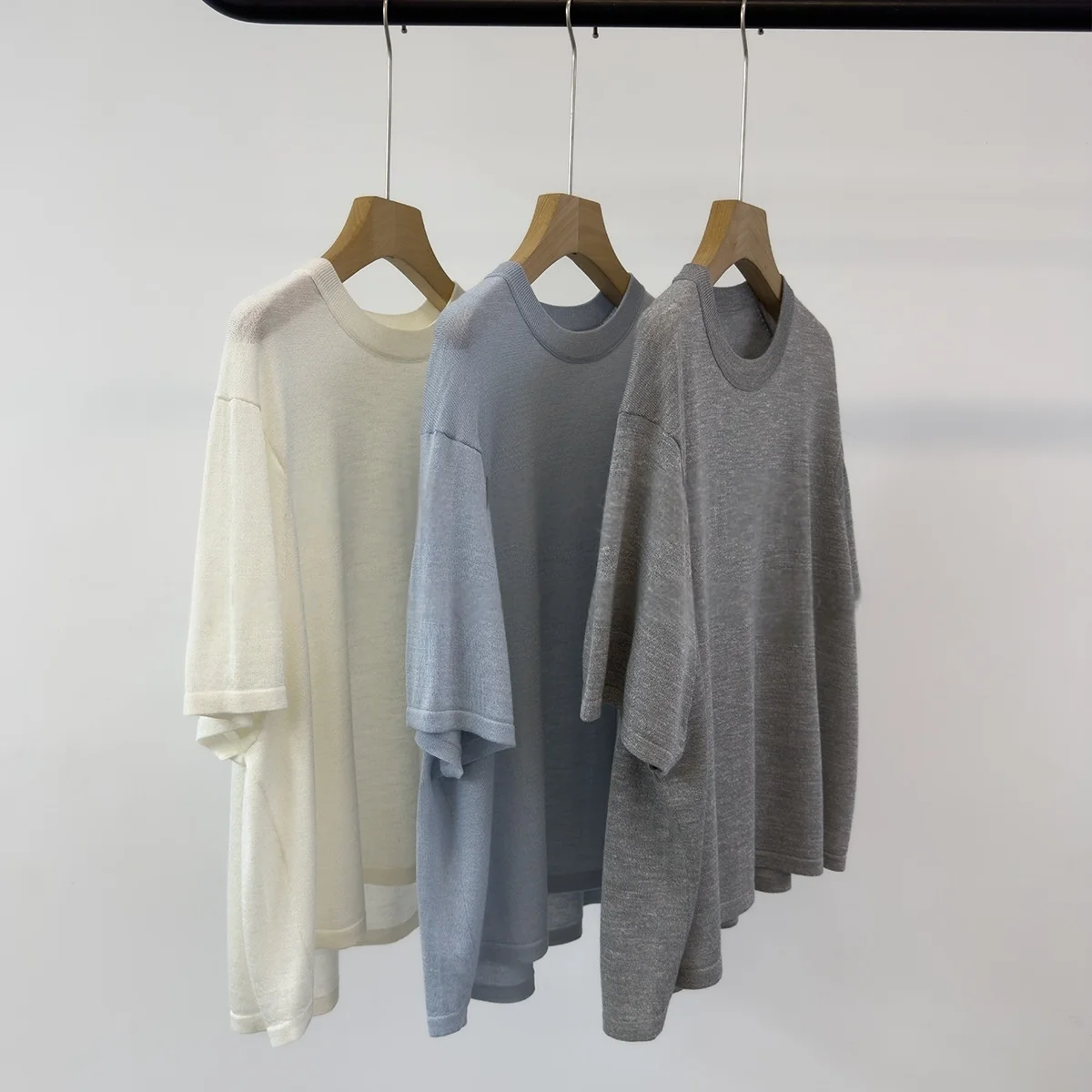 Women's Spring Gray Blend Fabric Short Sleeve Casual T-Shirt