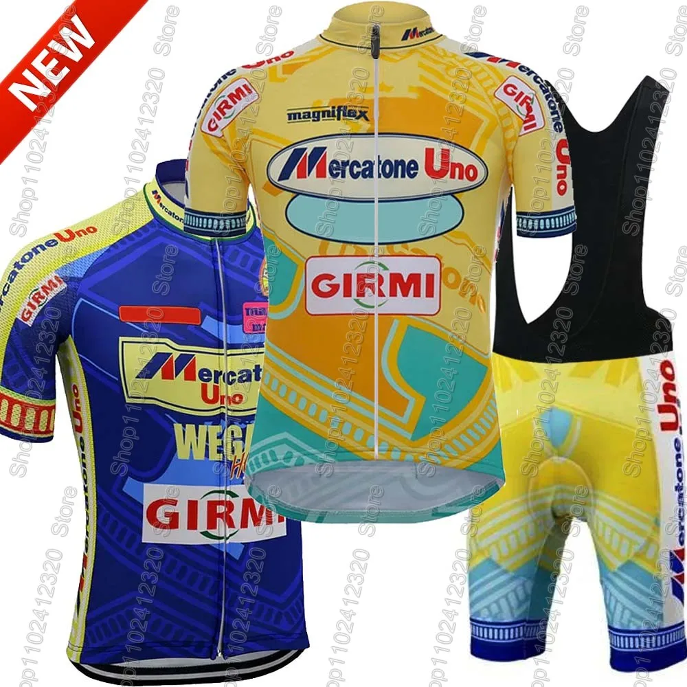 Mercatone Uno Team 2025 conjunto de Jersey de ciclismo verano hombres Ropa de bicicleta camisas de bicicleta de carretera traje pantalones cortos con pechera MTB Ropa Maillot