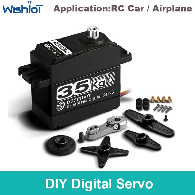 Bls3235 servo digital à prova d'água 35kg.cm, engrenagem de metal, alta potência, velocidade 25t, braço para 1/8 1/10 1/12 rc baja crawler carro barco brinquedo diy