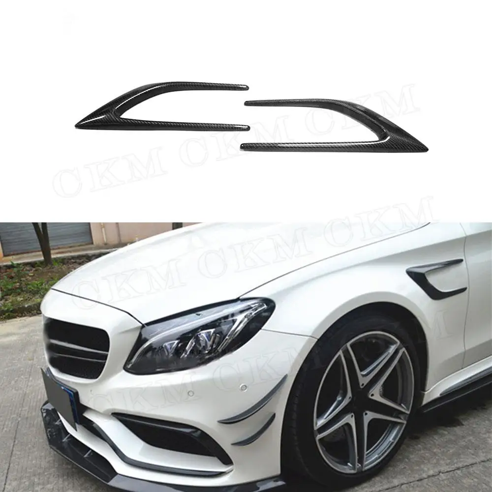 

Накладки на боковой бампер из углеродного волокна для Mercedes Benz C Class W205 C63 AMG C200 C260 C300 Sedan Coupe 15-17 Отверстия для крыльев