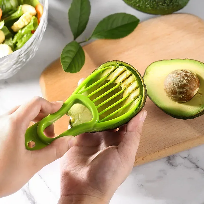 Avocado Slicer Avocado Mango Kiwi Fruit Pulp Separator Multifunctional Fruit Pit Remover Kitchen Fruit Peeler Plastic FruitKnife