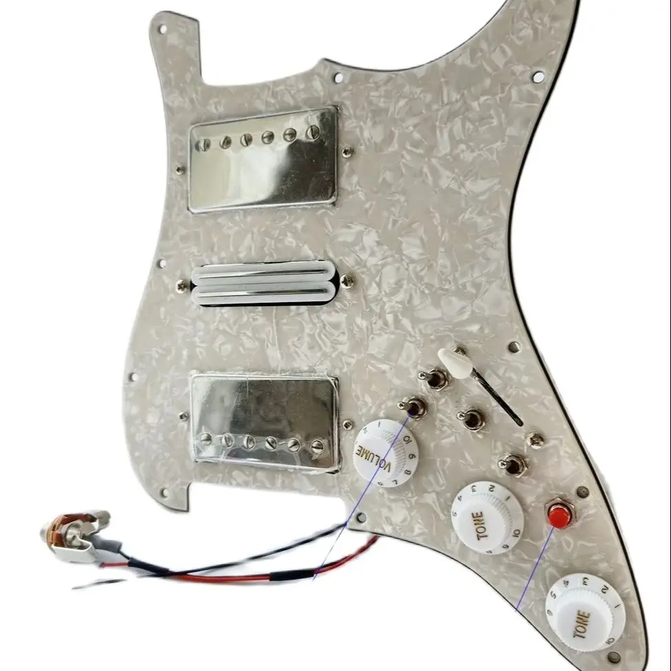 

Upgraded Rare Guitar Pickguard Pickups HSH humbucker Pickups Guitar Wiring Harness Single Cut Pots for ST Guitar