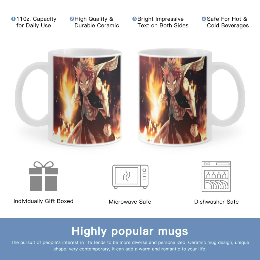 Japanese Anime Fairy Tail Free shipping Coffee Milk Cup Mocha  Mug Kawaii Cups Original Mugs 11oz