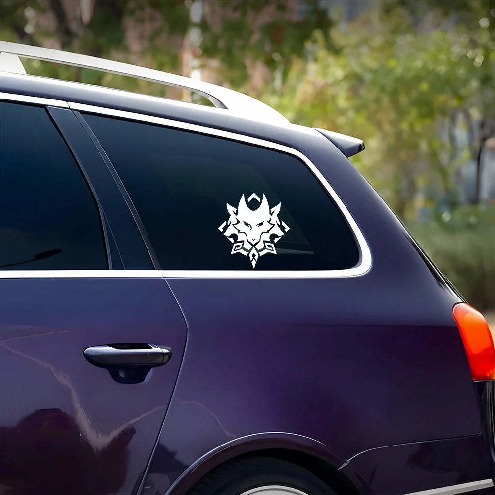 23cm Cool Wolf Head Waterproof Self-adhesive Vinyl Sticker for Car Fuel Cap Motorcycle Bike Helmet Laptop Fridge Decorate Decals