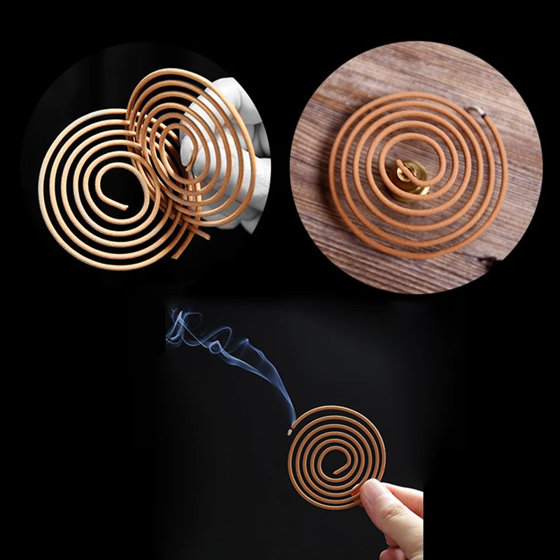 48pcs/box Incense Coil 4 Hours Natural Incense Coils Sandalwood Lavender Scents for Home Aromatic Buddhist Supplies Accessories