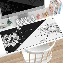 1pc Japanese Life Death Gaming Mouse Pad Multi-size Washable Non-Slip Stitched Edge Computer Keyboard Desk Mat For Office Home