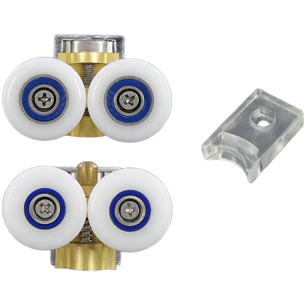 Bathroom Glass Door Roller Wheels 26mm Adjustable Design Upper Screw Lower Spring Self Adjusting for 5-8mm Thick Glass