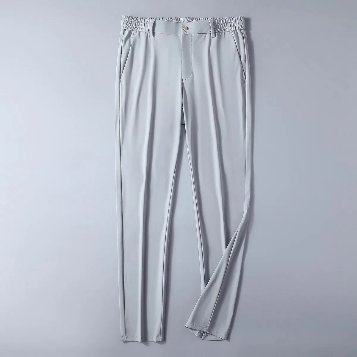 

Cool Ice Silk Casual Pants Men's Summer Lightweight Straight Leg Slim Fit Long Trousers Faionable Urban Sle Anti-Stain