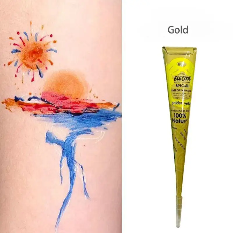 Natürliche temporäre Flash-Tattoo-Paste, schwarzes Henna für DIY-Tattoo-Aufkleber, Körperbemalung, Tattoo-Creme, indische Hochzeits-Henna-Tattoo-Paste – Detail 10