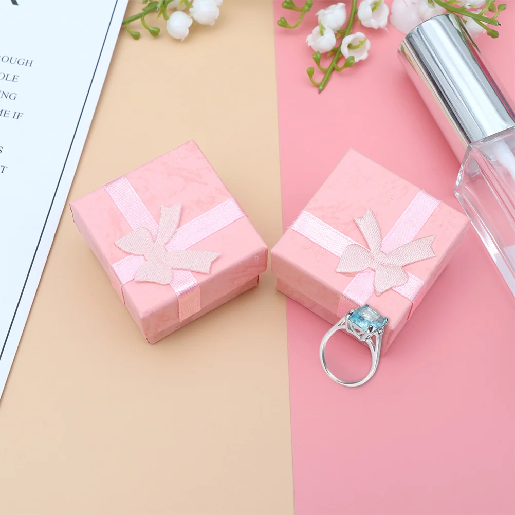 

30PCS Jewelry Boxes Stylish Hard Paperboard Lightweight Bowknot Necklace ganizer Earring Storage Case Candy Boxes Weddings