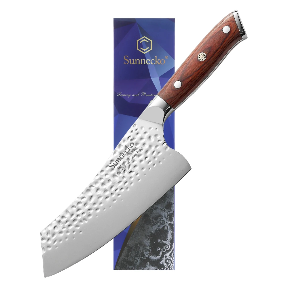 

Sunnecko High Carbon Stainless Steel Chopping Cleaver Japanese Chef Slicer Wood Handle Full Tang Meat Cutting Splitting Knifes