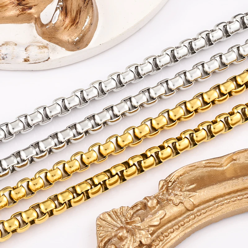 

1Meter Stainless Steel 6mm Box Chain for Jewelry Making Findings DIY Necklace Bracelet Accessories Supplies Handmade Materials