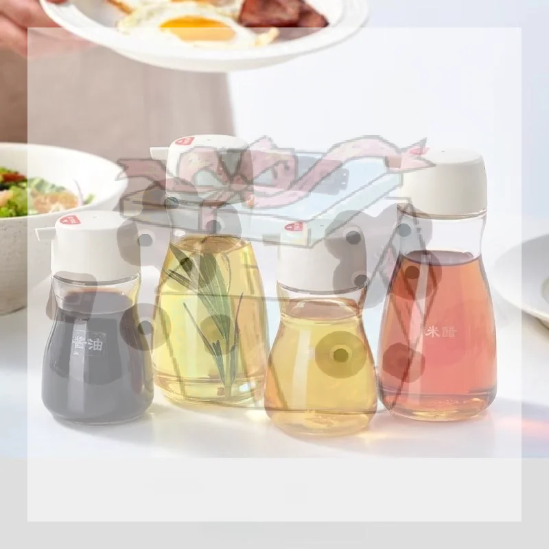 190ML Clear Glass Bottle For Sauces/Oils With A Tight-Fitting Lid Allows For Controlled Dispensing Glass Soy Sauce Seasoning Can