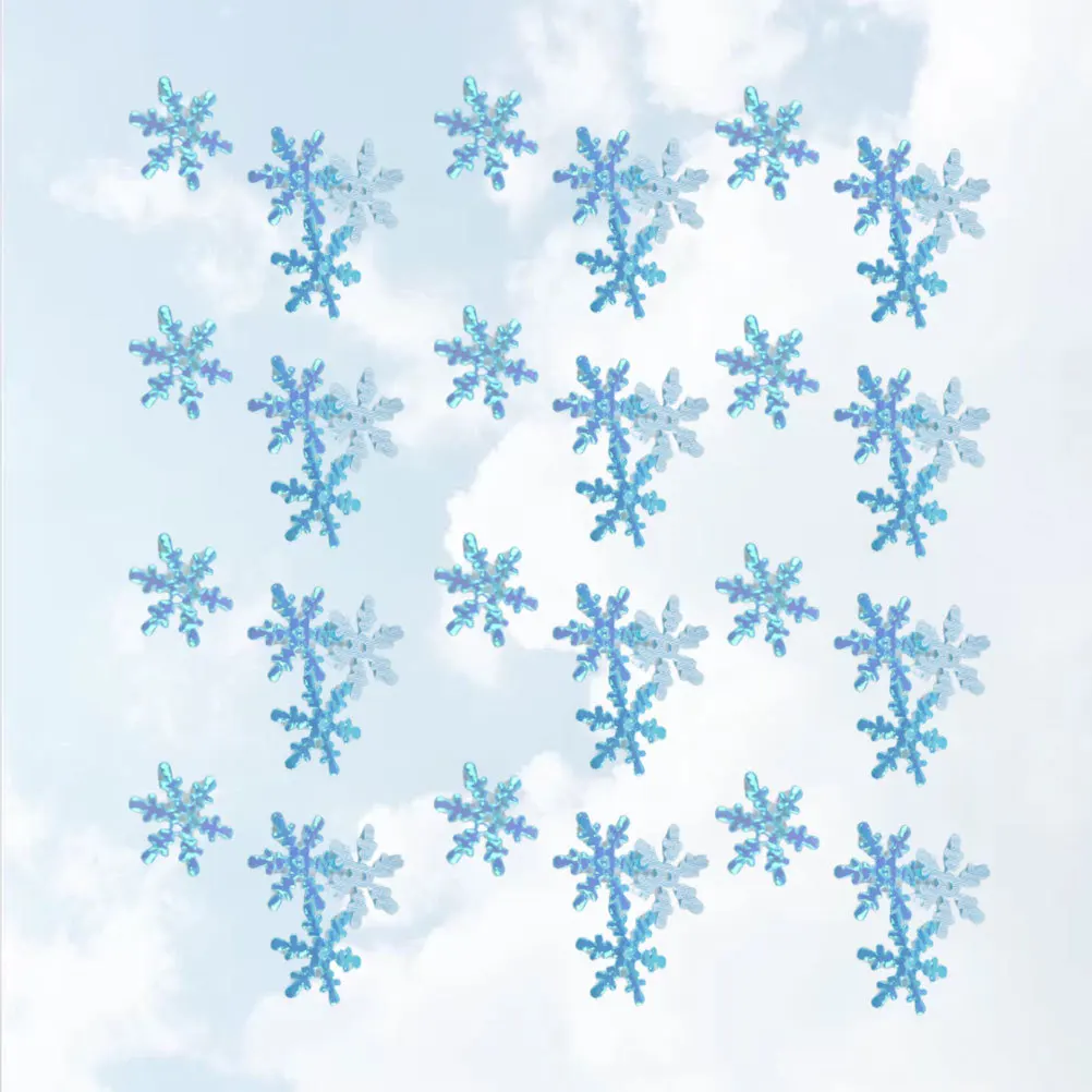 

Christmas Snowflake Decorations 20Mm Blue Plastic Fake Snowflakes For Wall Window Tree Party Decoration Holiday Home