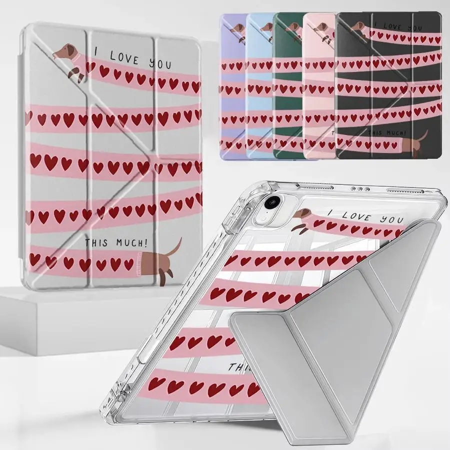 Holder Cover Tablet Case For iPad Mini 6 7 Air 4 5 M3 M2 M4 11inch Pro 2025 Pro 11th 10th 9th 8th 7th 12.9inch Y-Fold Sausage